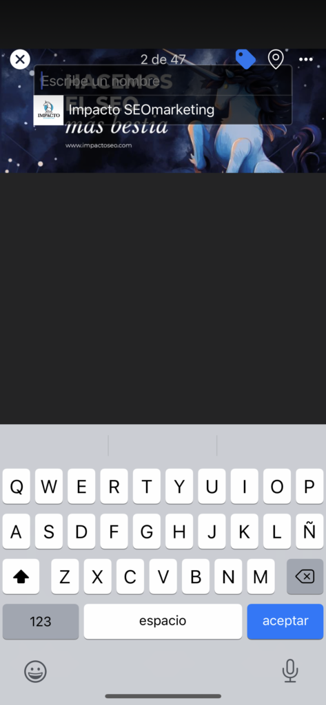 Etiquetar a alguien en una foto desde iphone