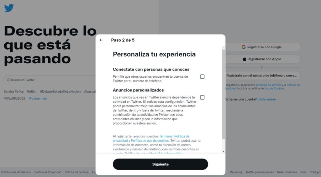 compartir historial de navegacion en twitter