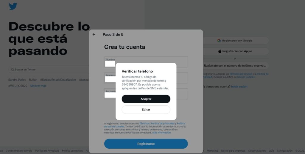verificar cuenta de twitter