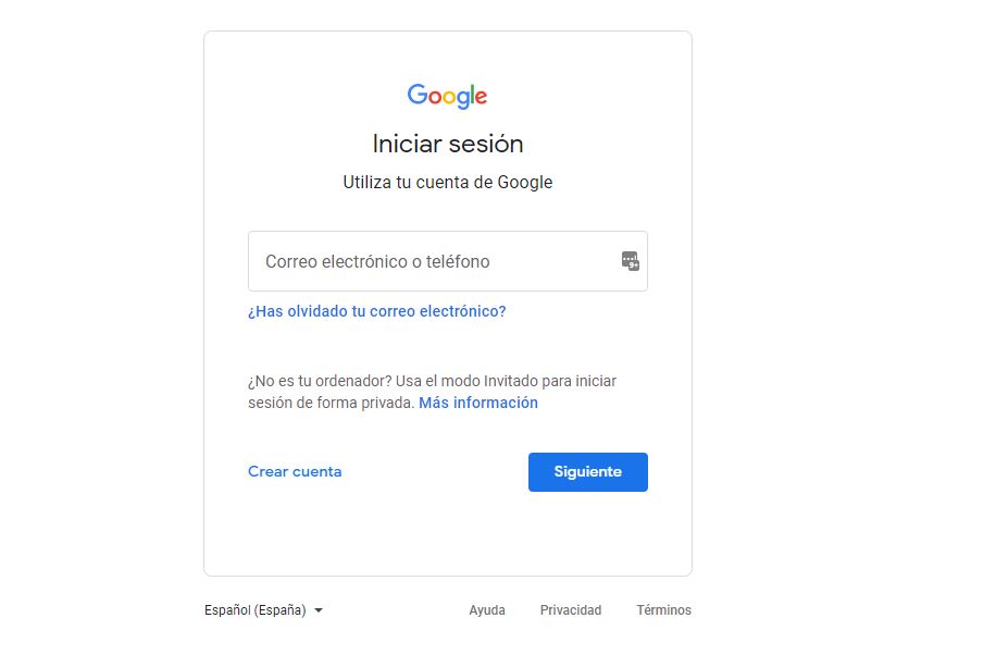 Crear tu cuenta de Google