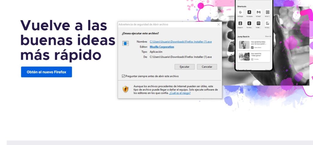 Desde la web de Mozilla