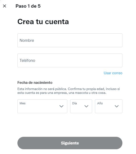 registrar cuenta de twitter desde telefono