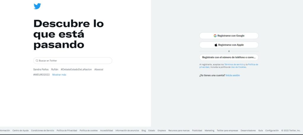 Crear una cuenta de Twitter desde un ordenador